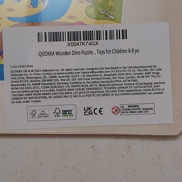 QUOKKA Wooden Dino & Animal Puzzle Bundle for Kids Ages 3-8 – Educational Toy - Picture 4 of 7